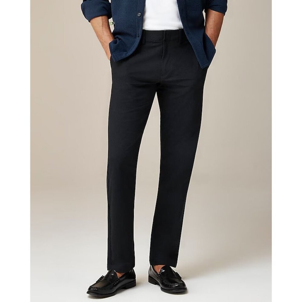 J Crew Mens Size 38W x 32L 770 Straight Fit Slim Tech Pants in Black AW006 $98